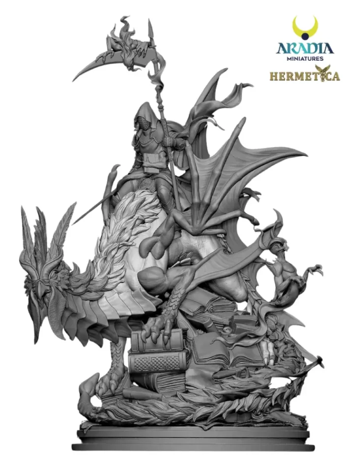 Basilisk Rider Guardian of the Threshold Miniature – Basilisk Rider Fantasy Model